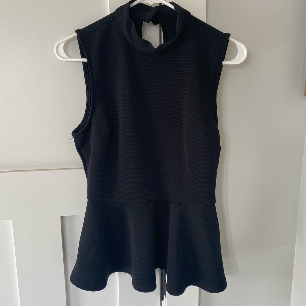 High neck black top